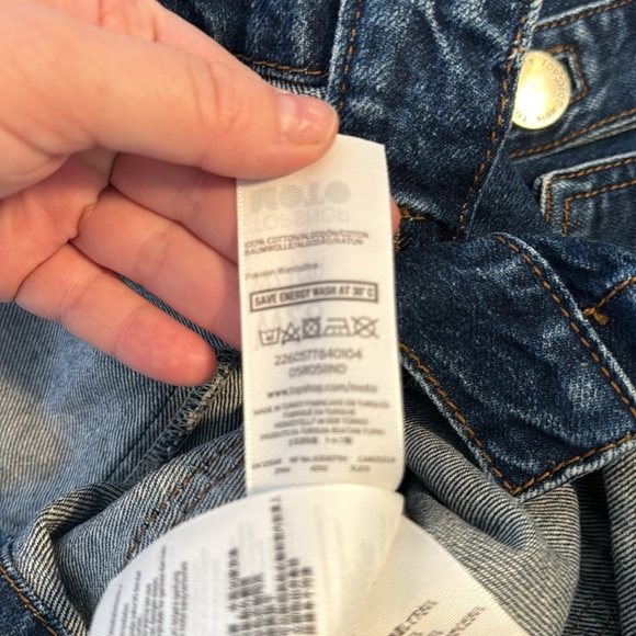 TopShop Denim Button Down Flap Pocket Jean Mini Skirt Size 28 - Picture 7 of 7